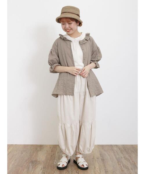 Samansa Mos2（サマンサ モスモス）の「【Lサイズ WEB限定】ティアードバルーンパンツ（その他パンツ・レディース・ベージュ/チャコールグレー/モカ・M/L）」の7枚目の写真