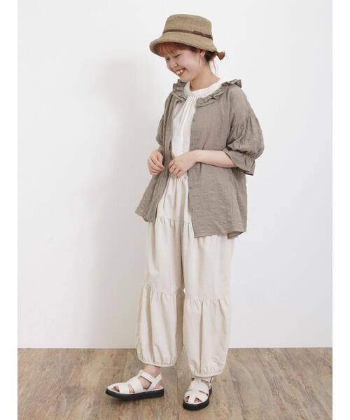 Samansa Mos2（サマンサ モスモス）の「【Lサイズ WEB限定】ティアードバルーンパンツ（その他パンツ・レディース・ベージュ/チャコールグレー/モカ・M/L）」の8枚目の写真