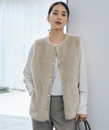 自由区（ジユウク）の「リバーシブルエコメリノムートン ジレ（ベスト）」