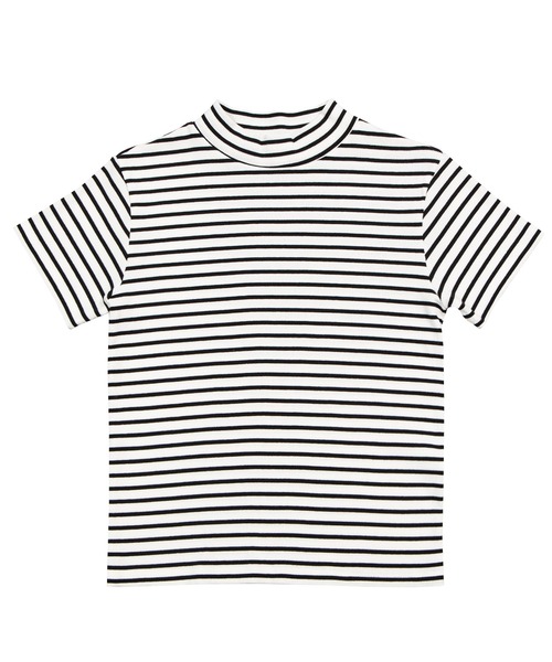 PUNYUS（プニュズ）の「ボーダーハイネックリブＴシャツ（Tシャツ/カットソー・レディース・ホワイト/グリーン/ブラック・1/4/3/2）」の14枚目の写真