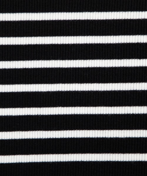 PUNYUS（プニュズ）の「ボーダーハイネックリブＴシャツ（Tシャツ/カットソー・レディース・ホワイト/グリーン/ブラック・1/4/3/2）」の5枚目の写真