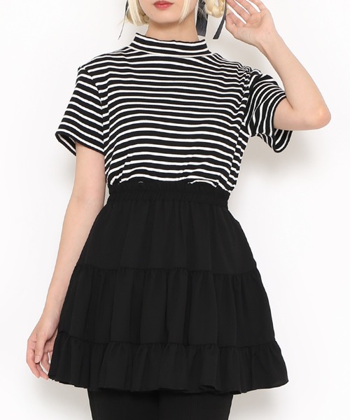 PUNYUS（プニュズ）の「ボーダーハイネックリブＴシャツ（Tシャツ/カットソー・レディース・ホワイト/グリーン/ブラック・1/4/3/2）」の19枚目の写真