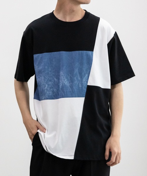 XLARGE パネル切り替えデザイン 半袖Ｔシャツ 古着感がおしゃれ XLARGE パネル切り替えデザイン 半袖Tシャツ 古着感がおしゃれ
