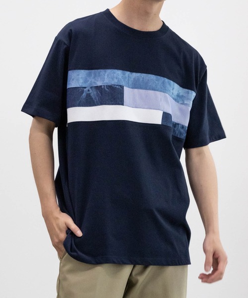 NAVY（ネイビー）の「ブロック&パネル切り替えデザイン T-SHIRT