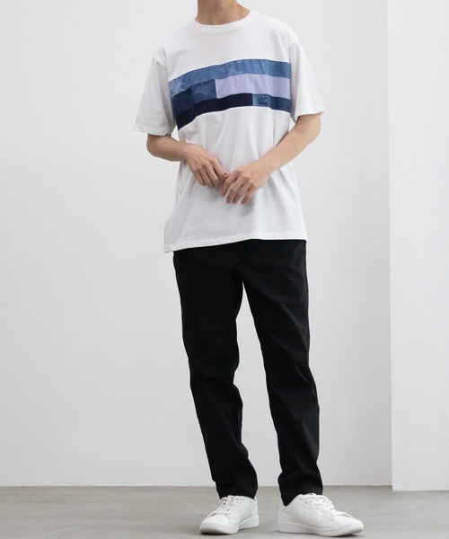 NAVY（ネイビー）の「ブロック&パネル切り替えデザイン T-SHIRT（Tシャツ/カットソー・メンズ・ホワイト系1/ホワイト系2/ブラック系1/ブラック系2/ネイビー系1/ネイビー系2・M/L/XL）」の7枚目の写真