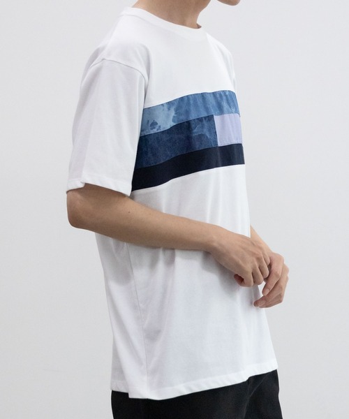NAVY（ネイビー）の「ブロック&パネル切り替えデザイン T-SHIRT