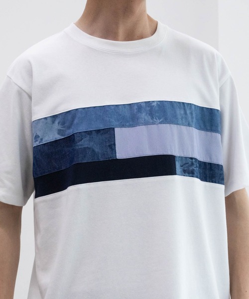 NAVY（ネイビー）の「ブロック&パネル切り替えデザイン T-SHIRT（Tシャツ/カットソー・メンズ・ホワイト系1/ホワイト系2/ブラック系1/ブラック系2/ネイビー系1/ネイビー系2・M/L/XL）」の15枚目の写真