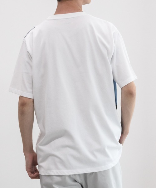 XLARGE パネル切り替えデザイン 半袖Ｔシャツ 古着感がおしゃれ NAVY（ネイビー）の「ブロック&パネル切り替えデザイン T-SHIRT