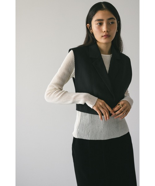 STYLEMIXER（スタイルミキサー）の「テーラードベスト（ベスト・レディース・ブラック/グレー・FREE）」の7枚目の写真