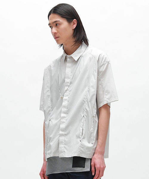 DIET BUTCHER(ダイエットブッチャー)の「DIET BUTCHER/ダイエットブッチャー Over sized half sleeve shirt 半袖シャツ(シャツ/ブラウス・メンズ・グレイッシュベージュ/サックスブルー/ブラック・1/3/2)」の5枚目の写真
