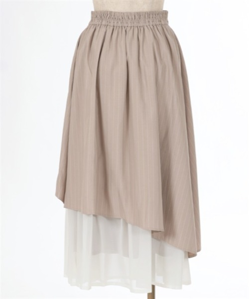 axes femme（アクシーズファム）の「シフォン切替ストライプスカート（スカート・レディース・ベージュ/ネイビー/ダークグリーン・FREE）」の12枚目の写真