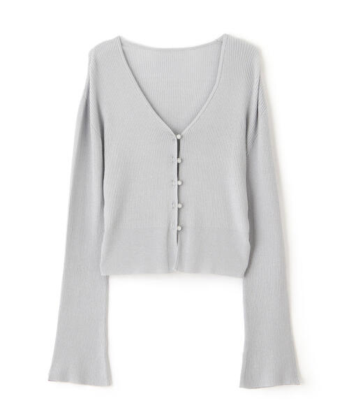 FREE'S MART（フリーズマート）の「◆Vネックラメリブニットカーディガン（ニット/セーター・レディース・ブラック/ベージュ/レッド/グレー・FREE）」の15枚目の写真