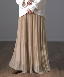 HUG.U（ハグユー）の「裏起毛シフォンロングスカート（スカート・レディース）」