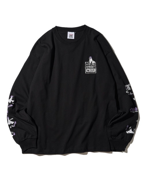 VISION STREET WEAR（ヴィジョンストリートウェア）の「【VISION STREET WEAR】オリジナルグラフィック ゴーストイラストプリントTシャツ / 袖プリントロンT（Tシャツ/カットソー・レディース・ブラック/ホワイト/ライトグレー・MEDIUM/LARGE/X-LARGE）」の9枚目の写真