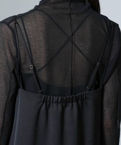 NANO universe（ナノユニバース）の「レース切り替えサテンキャミワンピース（ワンピース・レディース・ブラック/モカ・FREE）」の22枚目の写真