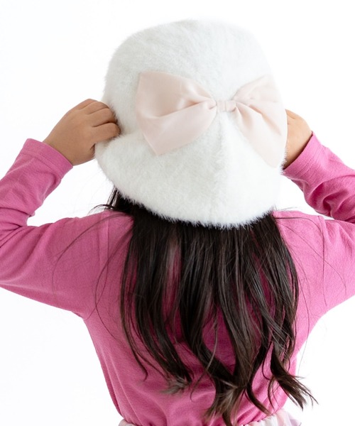 SKAPE（エスケープ）の「ﾋﾞｯｸﾘﾎﾞﾝﾍﾞﾚｰ（ハンチング/ベレー帽・キッズ・ネイビー/ホワイト・50cm/54cm）」の2枚目の写真