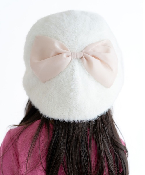 SKAPE（エスケープ）の「ﾋﾞｯｸﾘﾎﾞﾝﾍﾞﾚｰ（ハンチング/ベレー帽・キッズ・ネイビー/ホワイト・50cm/54cm）」の4枚目の写真