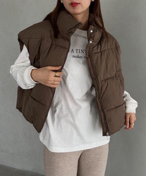 MYMOOD.（マイムード）の「軽量オーバーサイズ中綿ベスト（ダウンベスト・レディース・ブラウン/ブラック/アイボリー・FREE）」の11枚目の写真