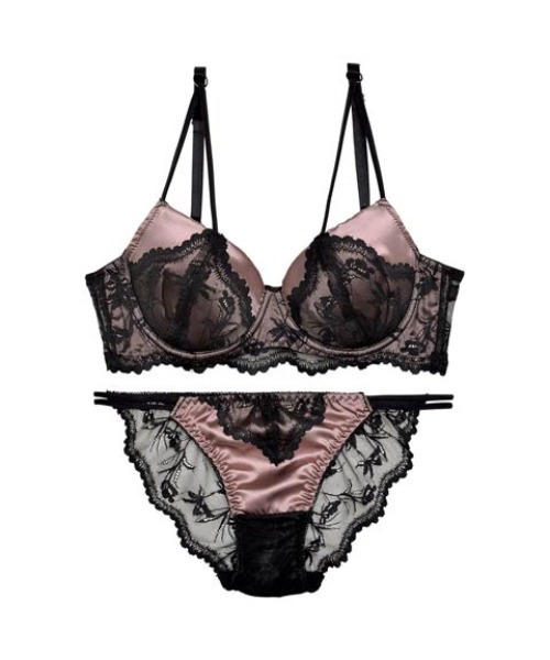 DRW(ドロー)の「ボタニカル ストリング レース 育乳 脇高 ブラジャー & フルバック ショーツ(ブラ&ショーツ・レディース・ピンク/ブルー・E65/F65/F80/E70/E75/E80/F70/F75)」の13枚目の写真