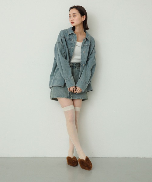 SENSE OF PLACE by URBAN RESEARCH(センスオブプレイスバイアーバンリサーチ)の「ニーハイソックス(ソックス/靴下・レディース・アイボリー/シルバー・ONE)」の5枚目の写真