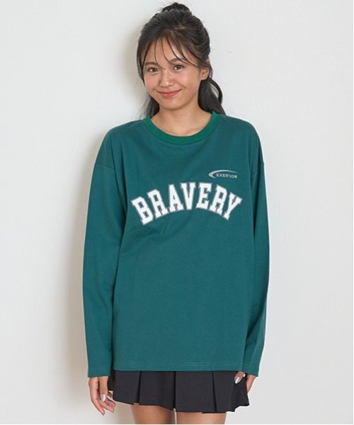 セール】【GOODPRICE】カレッジプリント長袖Tシャツ（Tシャツ