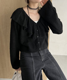 CAPRICIEUX LE'MAGE | フリルVカーディガン(カーディガン/ボレロ)