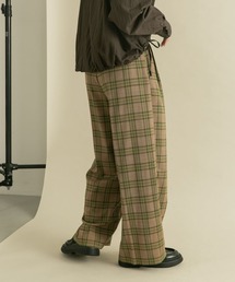 KBF | ダブルタックWIDEチェックパンツ(その他パンツ)