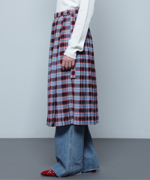 CREOLME（クレオルム）の「(CREOLME)オンブレチェックプリーツラップ