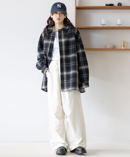 RAGEBLUE（レイジブルー）の「タックパラシュートパンツ（カーゴパンツ・レディース・ブラック/オリーブ/オフホワイト・FREE）」の6枚目の写真