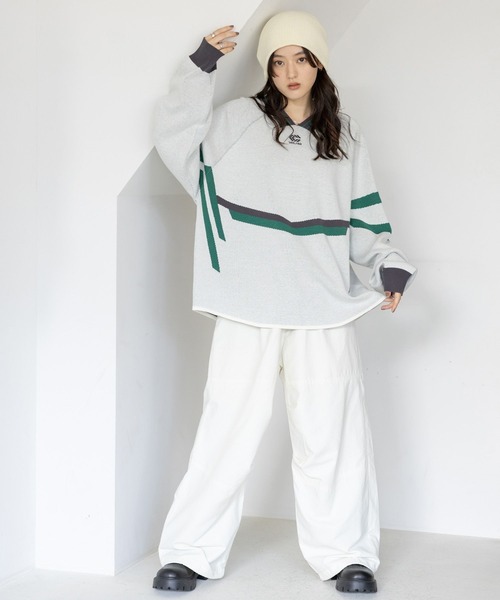 RAGEBLUE（レイジブルー）の「タックパラシュートパンツ（カーゴパンツ・レディース・ブラック/オリーブ/オフホワイト・FREE）」の8枚目の写真