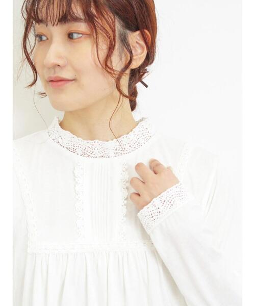 Samansa Mos2（サマンサ モスモス）の「レーススタンドネックカットソー（Tシャツ/カットソー・レディース・オフホワイト/ベージュ/ブラック・F）」の16枚目の写真