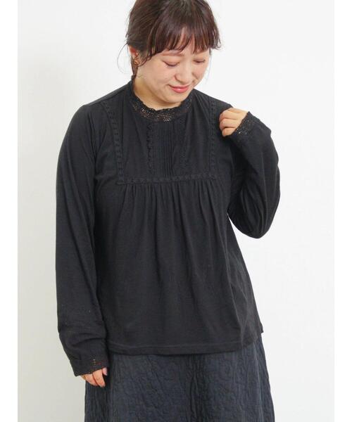 Samansa Mos2（サマンサ モスモス）の「レーススタンドネックカットソー（Tシャツ/カットソー・レディース・オフホワイト/ベージュ/ブラック・F）」の12枚目の写真