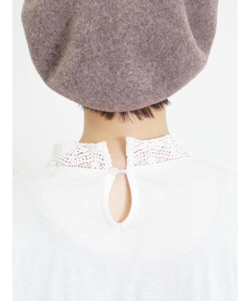 Samansa Mos2（サマンサ モスモス）の「レーススタンドネックカットソー（Tシャツ/カットソー・レディース・オフホワイト/ベージュ/ブラック・F）」の8枚目の写真