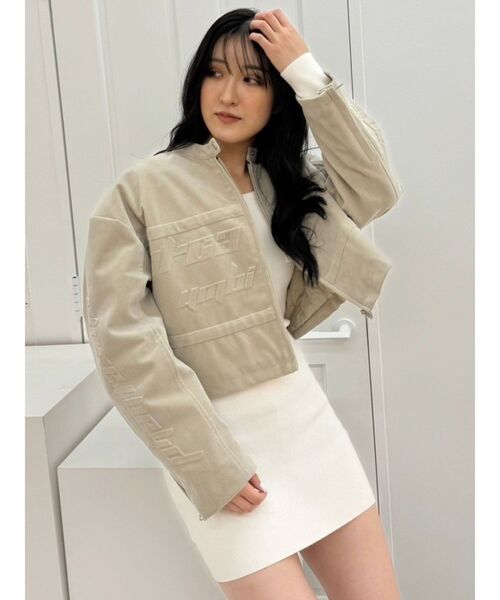 GYDA（ジェイダ）の「フェイクスウェードエンボスブルゾン（ブルゾン・レディース・チャコールグレー/アイボリー・FREE）」の22枚目の写真