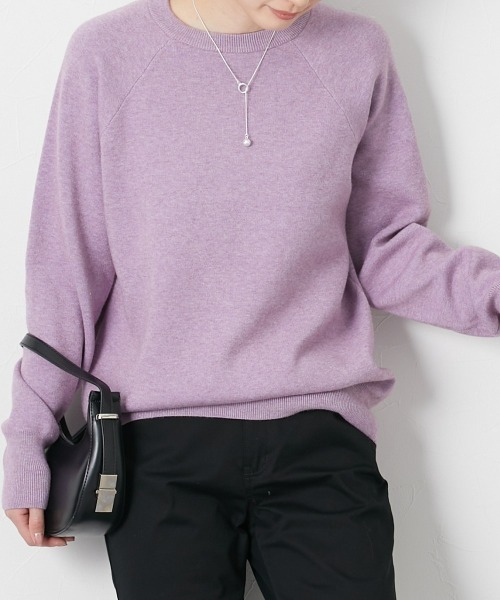 slattgir(スラットジール)の「高身長 スウェットライク ラグランプルオーバーニット(トールサイズ)(ニット/セーター・レディース・ブラック/杢グレー/パープル系/ネイビー系/モカ/オートミール・M/L/LL/3L)」の6枚目の写真