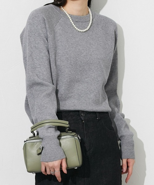 slattgir(スラットジール)の「高身長 スウェットライク ラグランプルオーバーニット(トールサイズ)(ニット/セーター・レディース・ブラック/杢グレー/パープル系/ネイビー系/モカ/オートミール・M/L/LL/3L)」の10枚目の写真