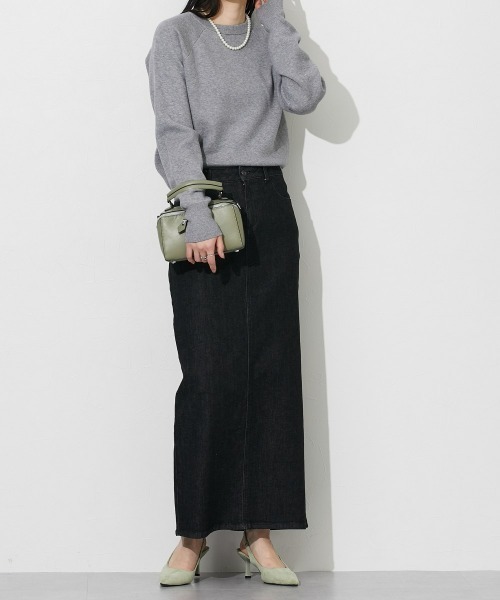 slattgir(スラットジール)の「高身長 スウェットライク ラグランプルオーバーニット(トールサイズ)(ニット/セーター・レディース・ブラック/杢グレー/パープル系/ネイビー系/モカ/オートミール・M/L/LL/3L)」の16枚目の写真