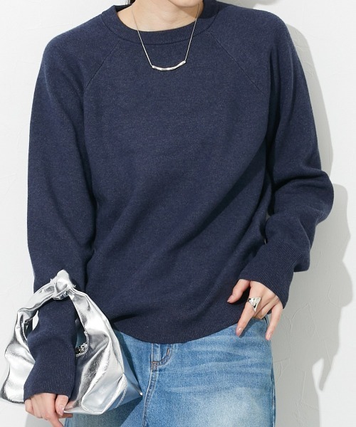 slattgir(スラットジール)の「高身長 スウェットライク ラグランプルオーバーニット(トールサイズ)(ニット/セーター・レディース・ブラック/杢グレー/パープル系/ネイビー系/モカ/オートミール・M/L/LL/3L)」の17枚目の写真