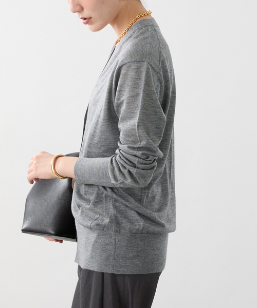 【極美品】VERMEIL par iena Vネックカーディガン　チャコール VERMEIL par iena（ヴェルメイユパーイエナ）の「SLOWOOL V