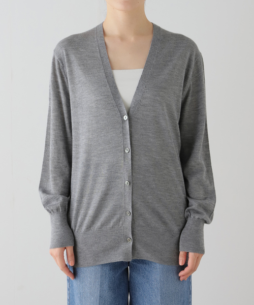 【極美品】VERMEIL par iena Vネックカーディガン　チャコール VERMEIL par iena（ヴェルメイユパーイエナ）の「SLOWOOL V