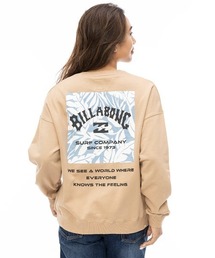 BILLABONG レディース PATTERN LOGO SWEAT C トレーナー 【2024年秋冬モデル】/ビラボンバックスクエアロゴプリントクルーネックトレーナー
