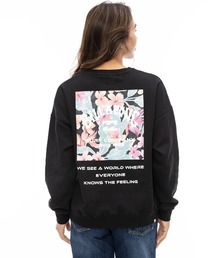 BILLABONG レディース PATTERN LOGO SWEAT C トレーナー 【2024年秋冬モデル】/ビラボンバックスクエアロゴプリントクルーネックトレーナー