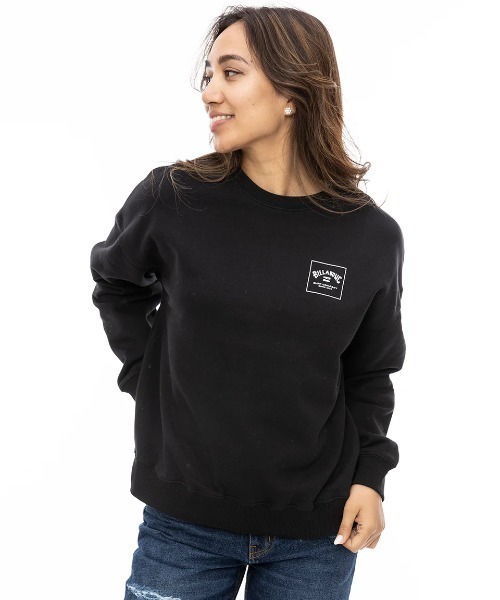 BILLABONG(ビラボン)の「BILLABONG レディース PATTERN LOGO SWEAT C トレーナー 【2024年秋冬モデル】/ビラボンバックスクエアロゴプリントクルーネックトレーナー(スウェット・レディース・ブラック/ブラック系その他/グレー/ベージュ/ホワイト・MEDIUM/LARGE)」の17枚目の写真
