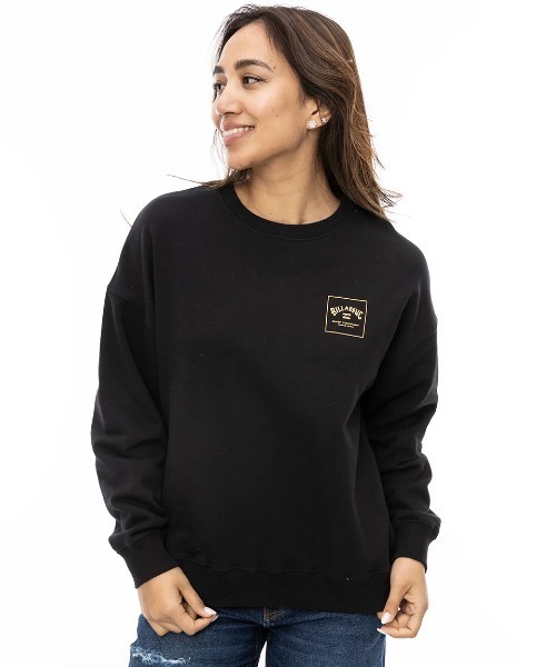 BILLABONG(ビラボン)の「BILLABONG レディース PATTERN LOGO SWEAT C トレーナー 【2024年秋冬モデル】/ビラボンバックスクエアロゴプリントクルーネックトレーナー(スウェット・レディース・ブラック/ブラック系その他/グレー/ベージュ/ホワイト・MEDIUM/LARGE)」の9枚目の写真