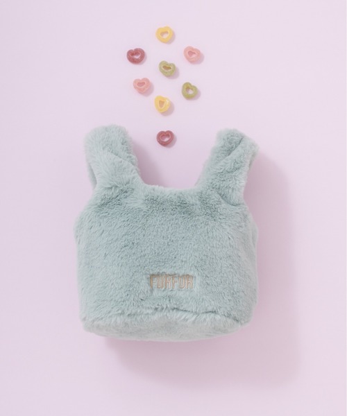 FURFUR(ファーファー)の「【ZOZO限定カラー】エコファーマーケットバッグ(ハンドバッグ・レディース・ミント/アイボリー/ピンク/イエロー/ブラック/チャコールグレー/ライトピンク・FREE/F)」の4枚目の写真