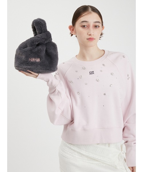 FURFUR(ファーファー)の「【ZOZO限定カラー】エコファーマーケットバッグ(ハンドバッグ・レディース・ミント/アイボリー/ピンク/イエロー/ブラック/チャコールグレー/ライトピンク・FREE/F)」の22枚目の写真