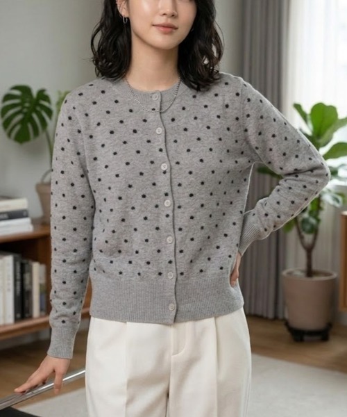 gossip！ロサンゼルス（ゴシップロサンゼルス）の「ドット柄ショートカーディガン（カーディガン/ボレロ・レディース・グレー/ブラック・FREE）」の20枚目の写真