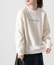 ロゴ刺繍 オーバーサイズフリーストレーナー