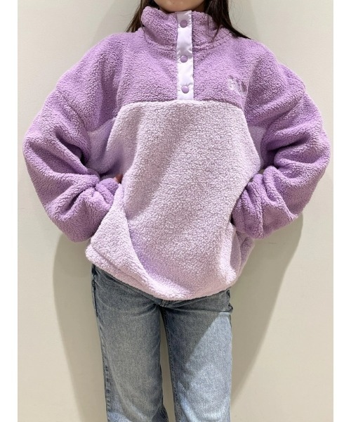 GAP（ギャップ）の「リラックス ボア 1/4スナップボタン ボア スウェット・トレーナー（スウェット・レディース・オフホワイト/ブラック/パープル/ブラウン・L/S/XS/XL/XXS/M）」の13枚目の写真