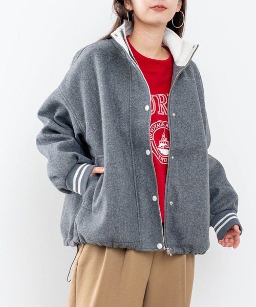 【セール】【refinedworks】ウールライク生地のハイネックショートコート！（その他アウター）｜refinedworks（リファインドワークス）